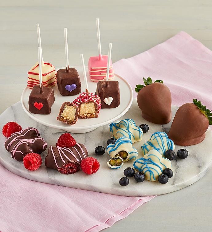 Mother&#39;s Day Belgian Chocolate-Covered Fruit and Cheesecake Pops